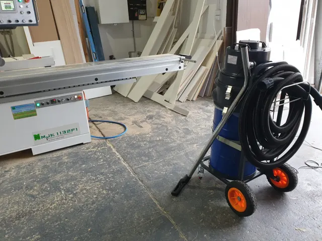 Dirt Eater HEPA industrial vacuum in action on a Houston jobsite
