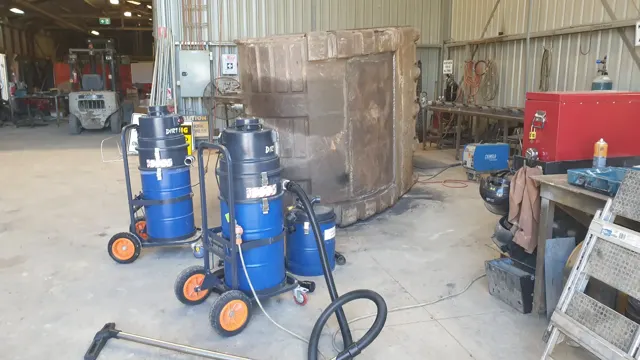 Dirt Eater HEPA industrial vacuum in action on a Houston jobsite