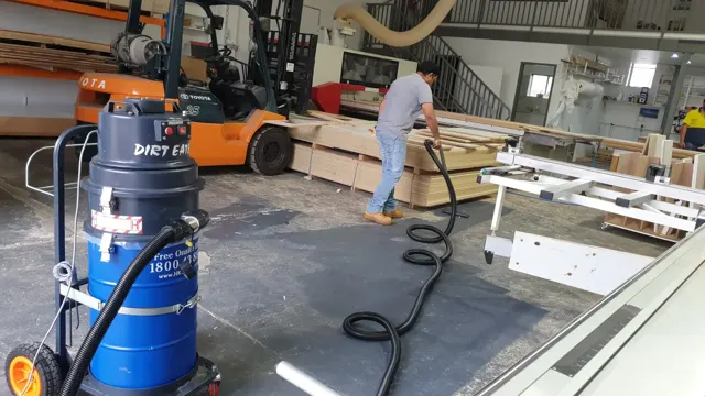 Dirt Eater HEPA industrial vacuum in action on a Houston jobsite