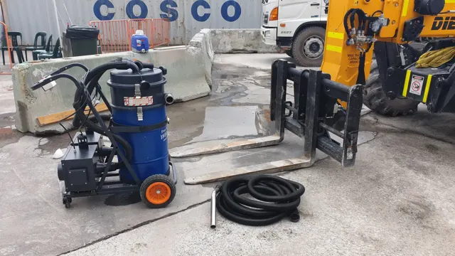 Dirt Eater HEPA industrial vacuum in action on a Houston jobsite