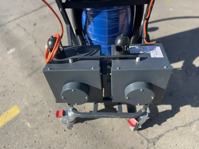 Dirt Eater Big Boss large HEPA industrial vacuum in action