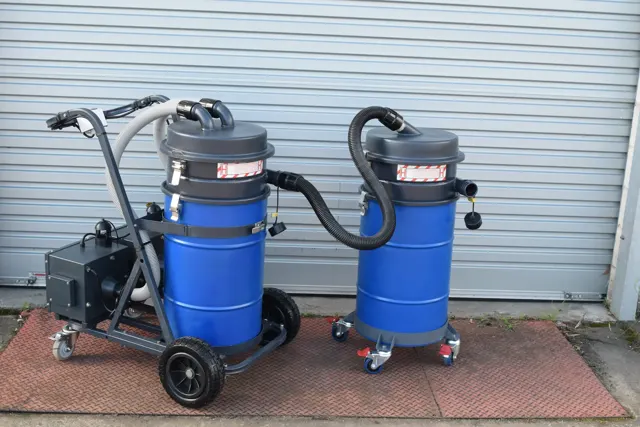 Dirt Eater Big Boss large HEPA industrial vacuum in action