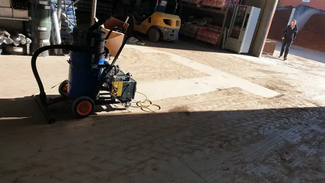 Dirt Eater HEPA industrial vacuum in action on a Houston jobsite