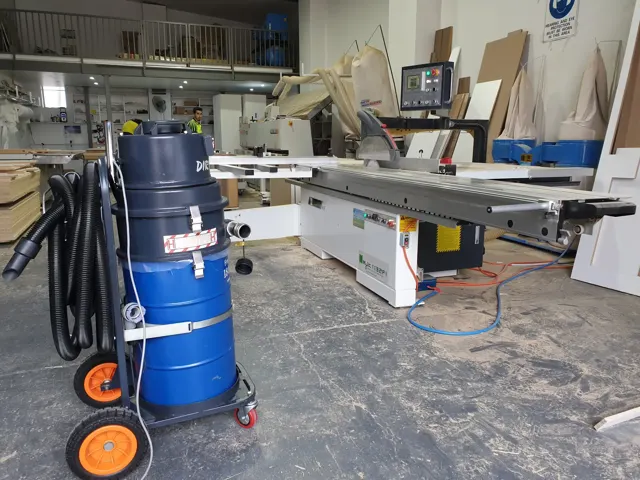 Dirt Eater HEPA industrial vacuum in action on a Houston jobsite