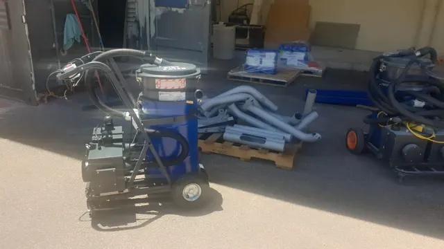 Dirt Eater HEPA industrial vacuum in action on a Houston jobsite