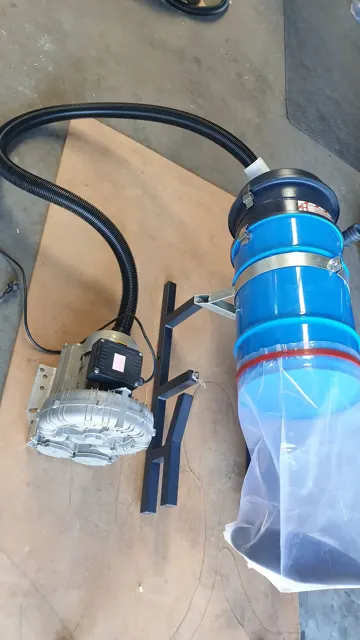 Dirt Eater HEPA industrial vacuum in action on a Houston jobsite